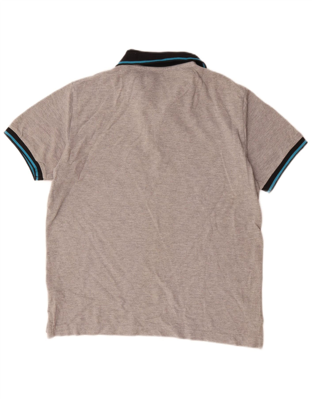 Camisa polo masculina Pierre Cardin pequena cinza colorblock algodão