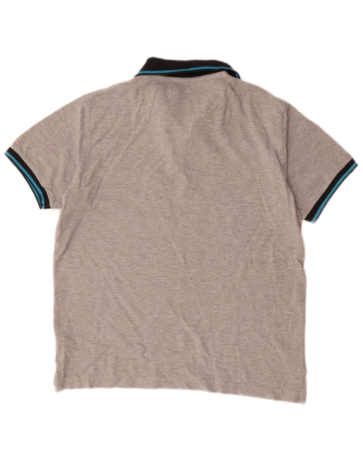 Camisa polo masculina Pierre Cardin pequena cinza colorblock algodão