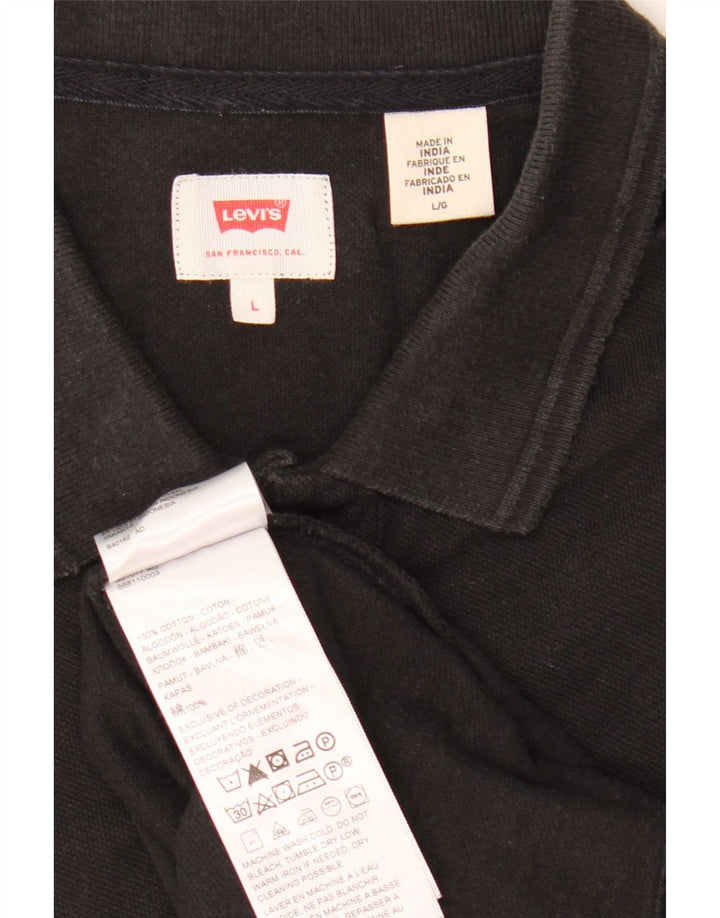 Camisa polo masculina Levi's grande de algodão preto