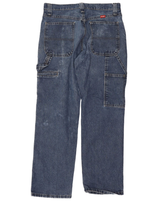 Wrangler Mens Cargo Straight Jeans W30 L30 Azul Algodão