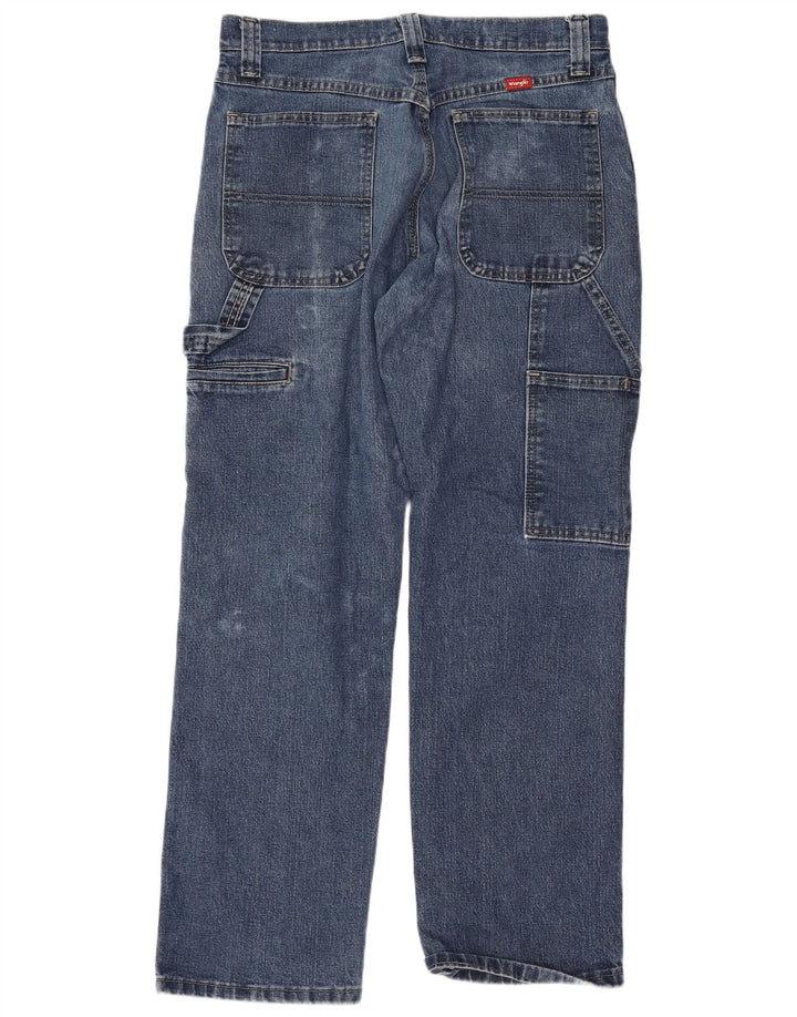 Wrangler Mens Cargo Straight Jeans W30 L30 Azul Algodão