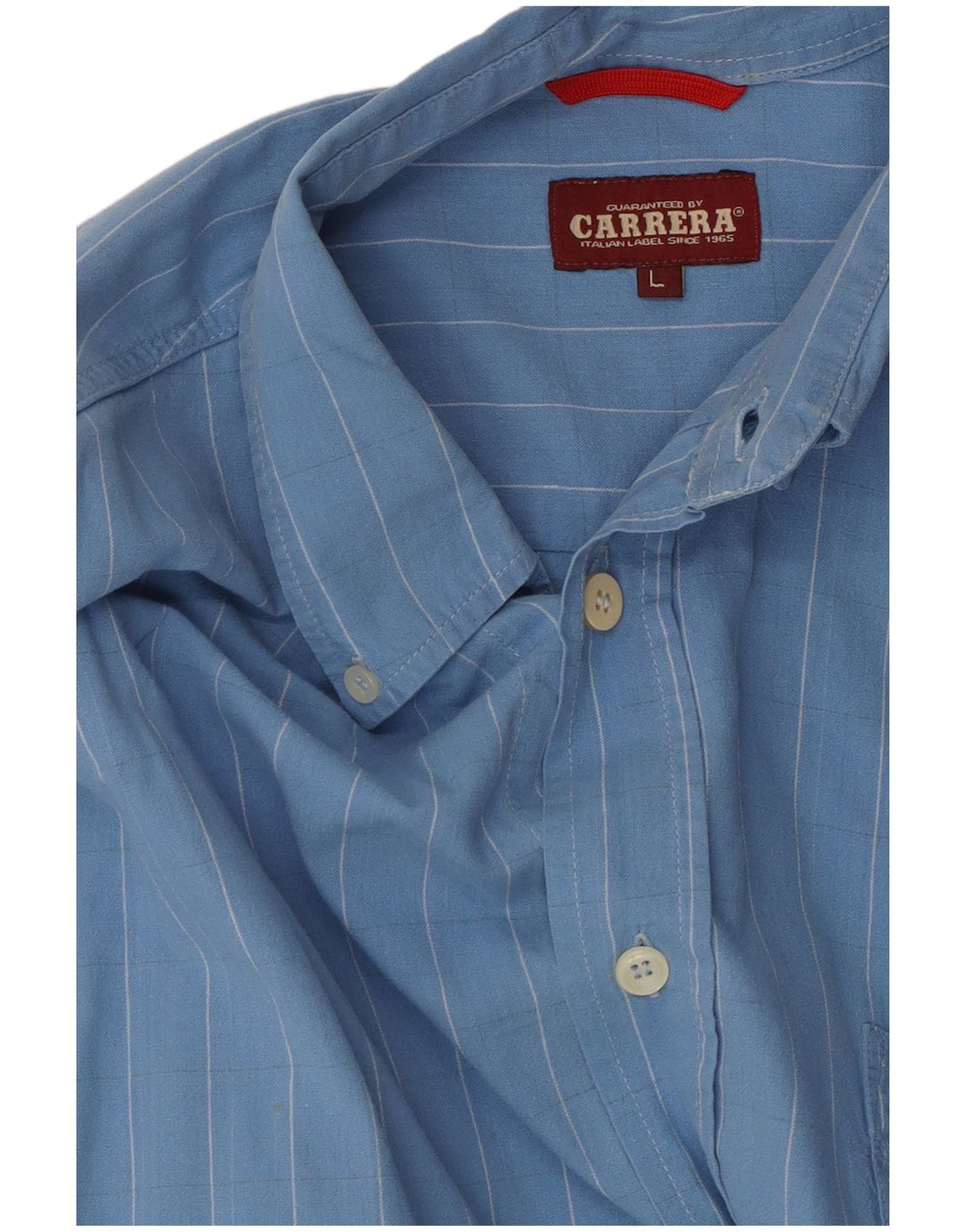 Camisa masculina CARRERA grande algodão listrado azul