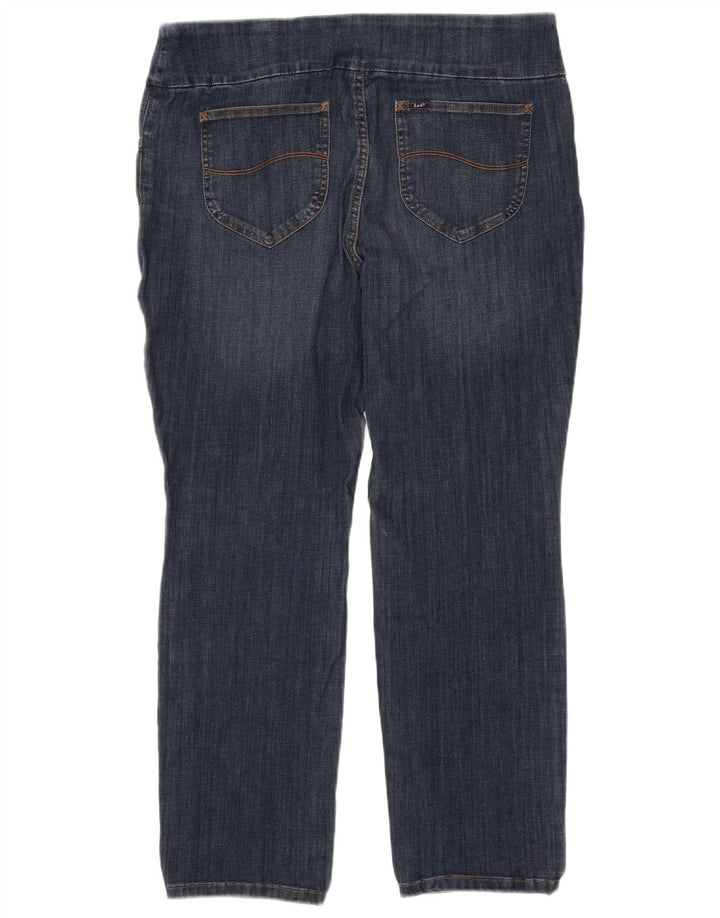 LEE Jeans feminino esculpido de cintura média slim US 18 2XL W36 L29 azul marinho