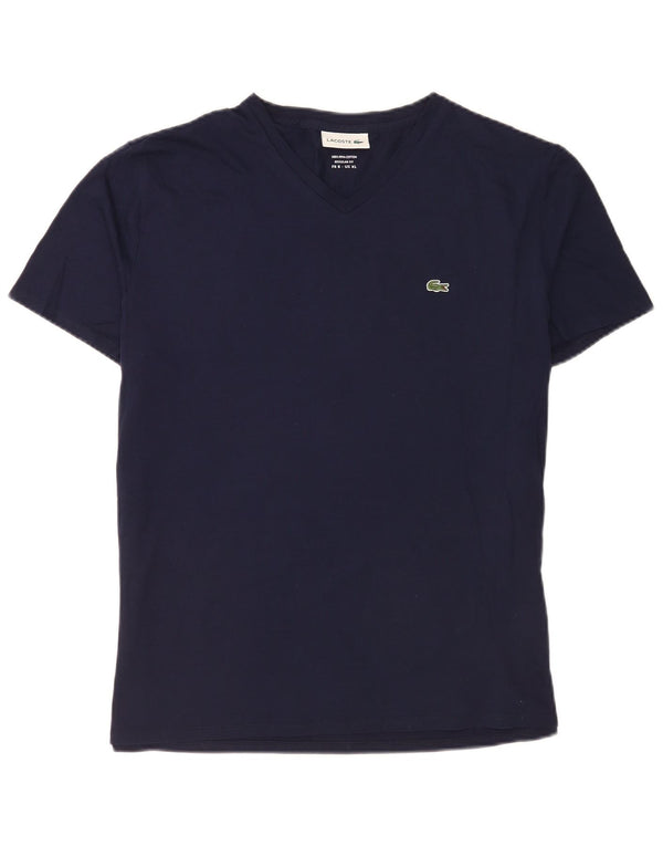 Camiseta masculina Lacoste Regular Fit tamanho 6 XL azul marinho algodão