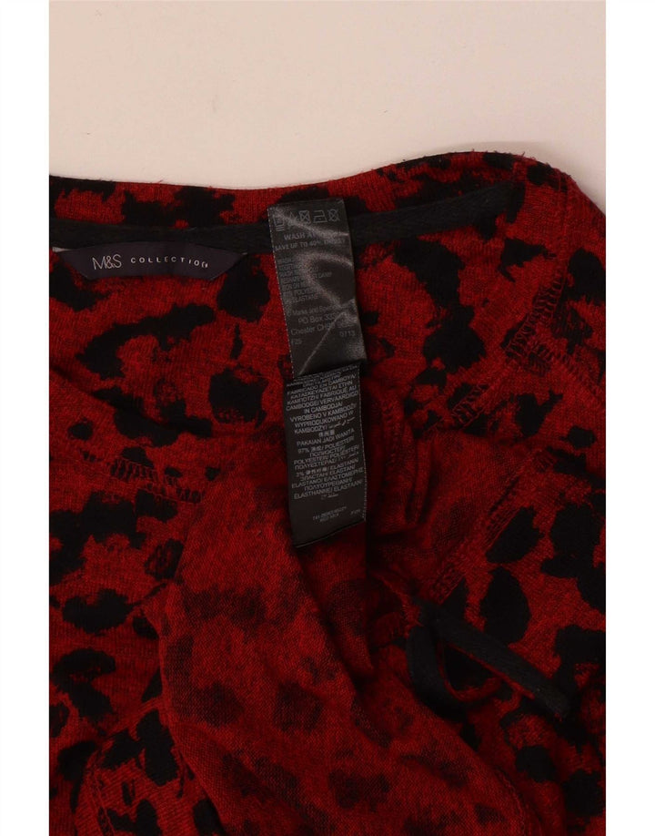 Suéter feminino Marks & Spencer com gola canoa Reino Unido 12 médio vermelho
