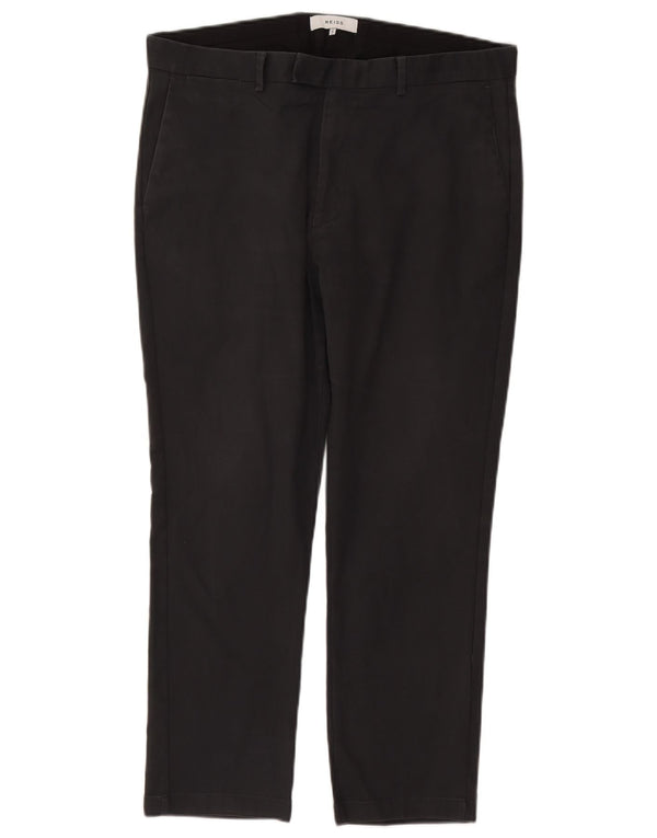 Calça masculina Reiss Slim Suit W36 L27 algodão cinza