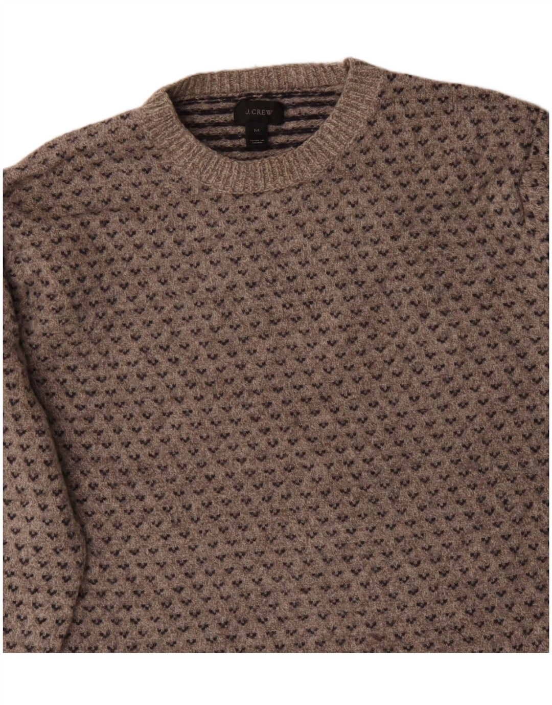 J. CREW Suéter feminino com gola canoa UK 14 cinza médio Fair Isle