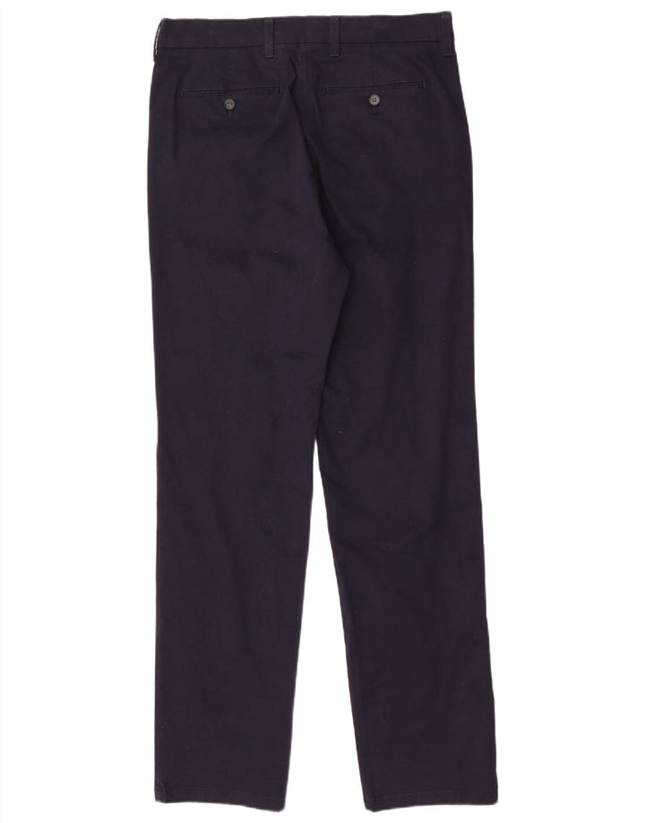 Calça chino masculina Marks & Spencer regular fit reta W32 L33 azul marinho