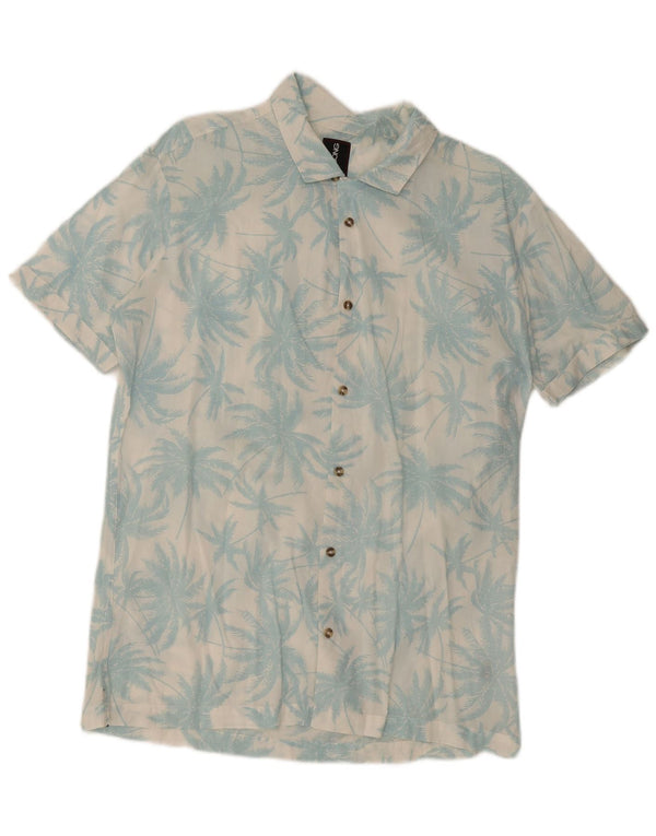 Camisa masculina Billabong de manga curta grande branca floral havaiana