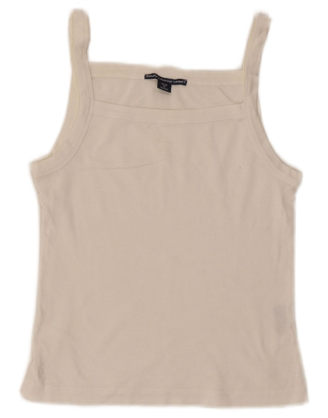 Ralph Lauren Womens Cami Top UK 12 Médio Algodão Branco
