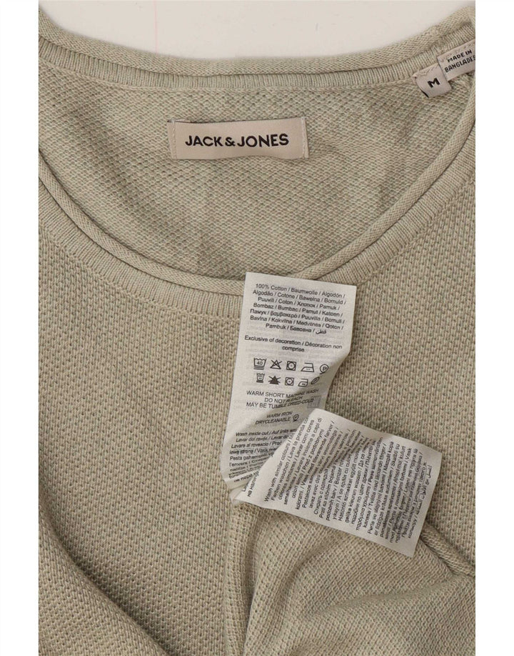 Suéter masculino Jack & Jones com gola canoa de algodão verde médio