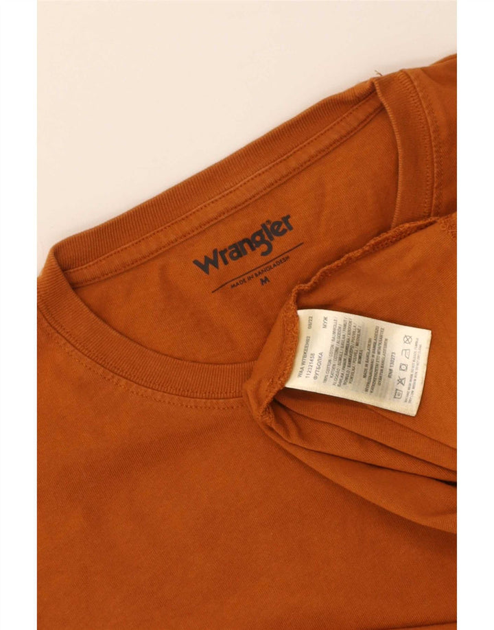 Wrangler Mens Top Manga Longa Médio Algodão Marrom