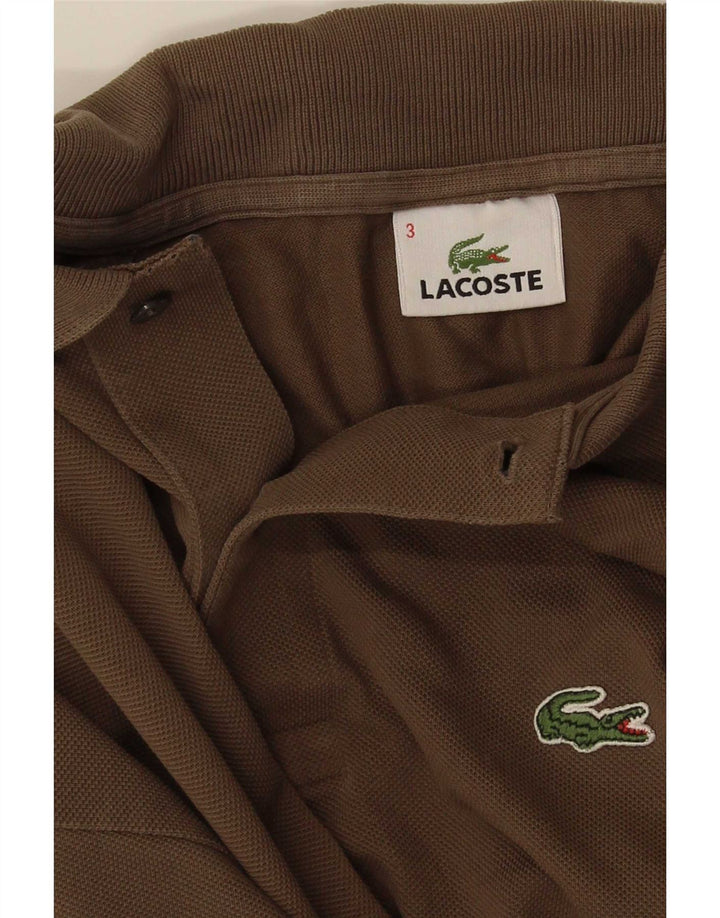 Camisa polo masculina Lacoste tamanho 3 pequena cáqui