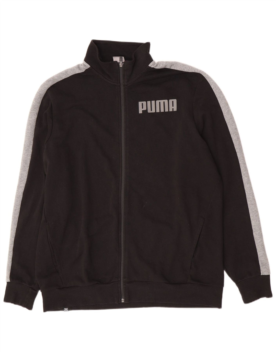 Puma Mens Graphic Tracksuit Top Jaqueta 2XL Algodão Colorblock Preto