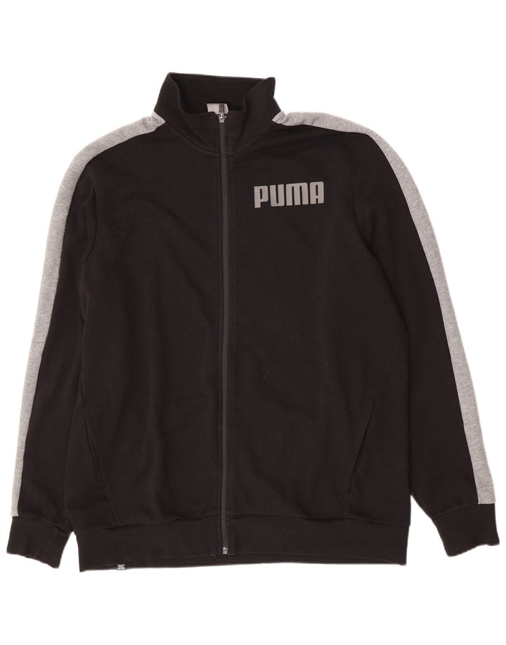 Puma Mens Graphic Tracksuit Top Jaqueta 2XL Algodão Colorblock Preto