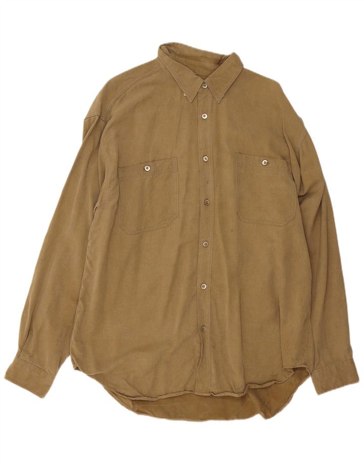 Camisa masculina TOMMY BAHAMA grande cáqui Tencel