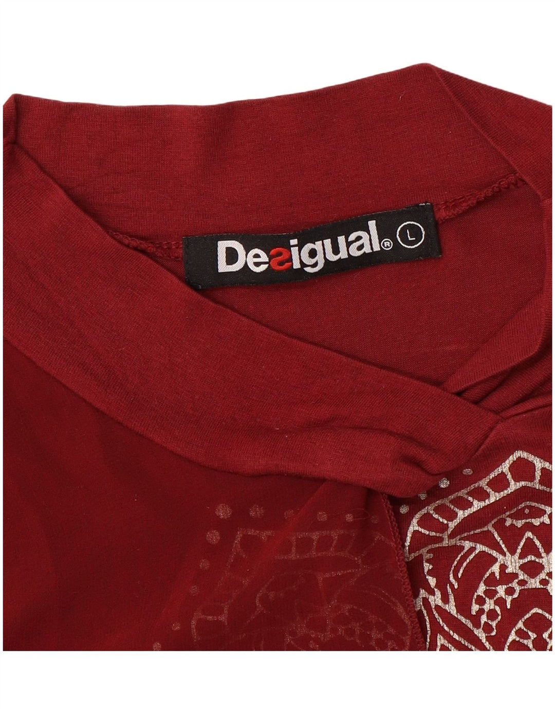 Blusa feminina sem alças Desigual Top UK 16 grande vermelho floral