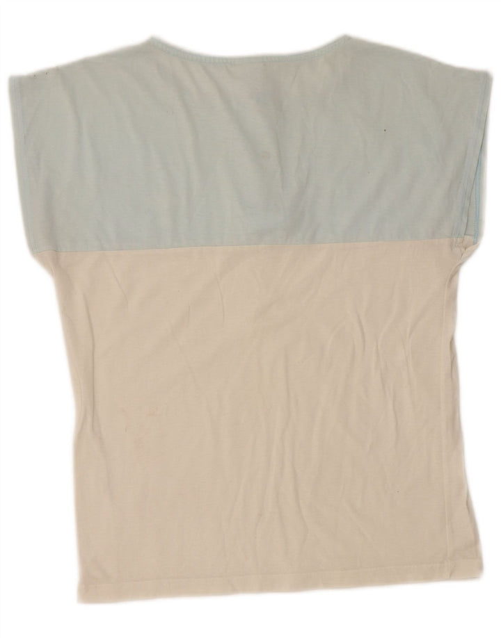 ADIDAS Camiseta Feminina Top UK 12 Medium Blue Colourblock