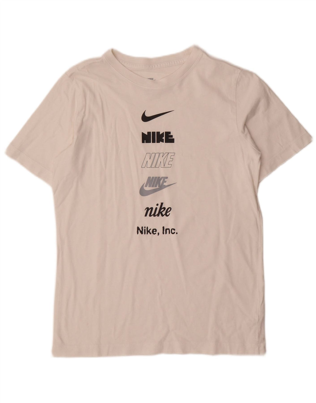 Camiseta gráfica masculina NIKE 13-14 anos XL branco algodão