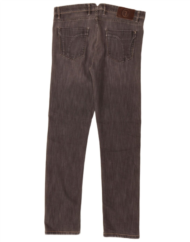 Trussardi Mens Slim Jeans W33 L34 Cinza Algodão