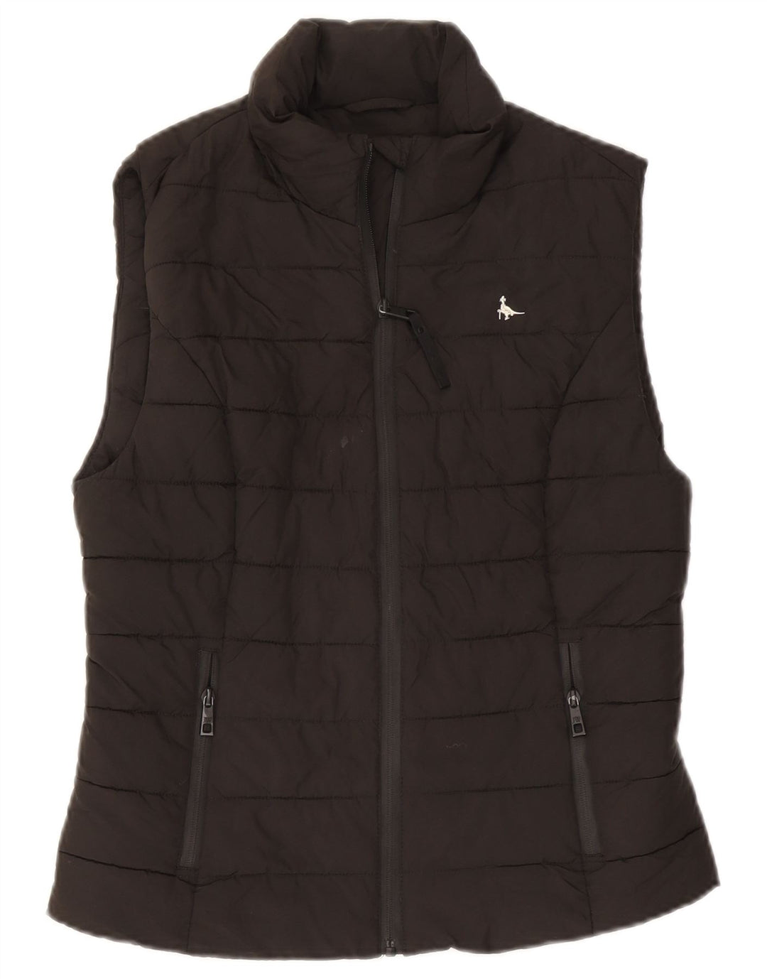 Colete acolchoado feminino Jack Wills UK 10 pequeno poliéster preto