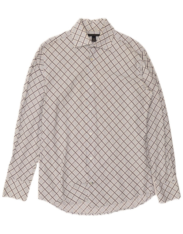Banana Republic Mens Shirt Size 15 15 1/2 Medium Blue Check Cotton