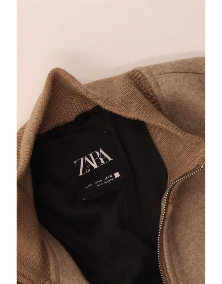 Jaqueta bomber masculina Zara UK 36 pequena bege