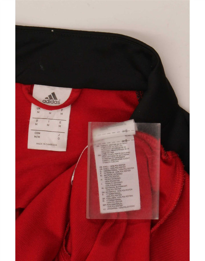 Adidas Mens Treino Top Jaqueta Médio Vermelho Colorblock Poliéster
