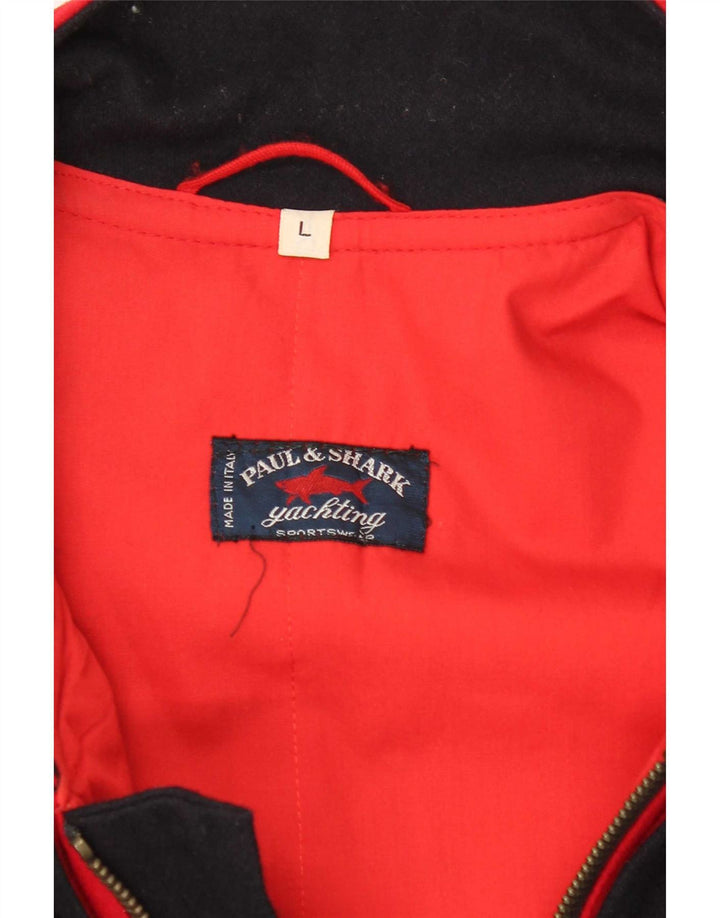 Jaqueta utilitária masculina Paul & Shark UK 40 grande lã preta
