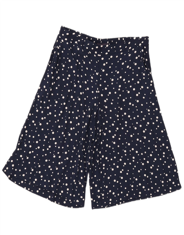 Bermuda feminina Marks & Spencer UK 12 médio W32 azul marinho manchado