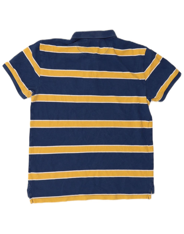 Camisa polo masculina Levi's média azul marinho listrada de algodão