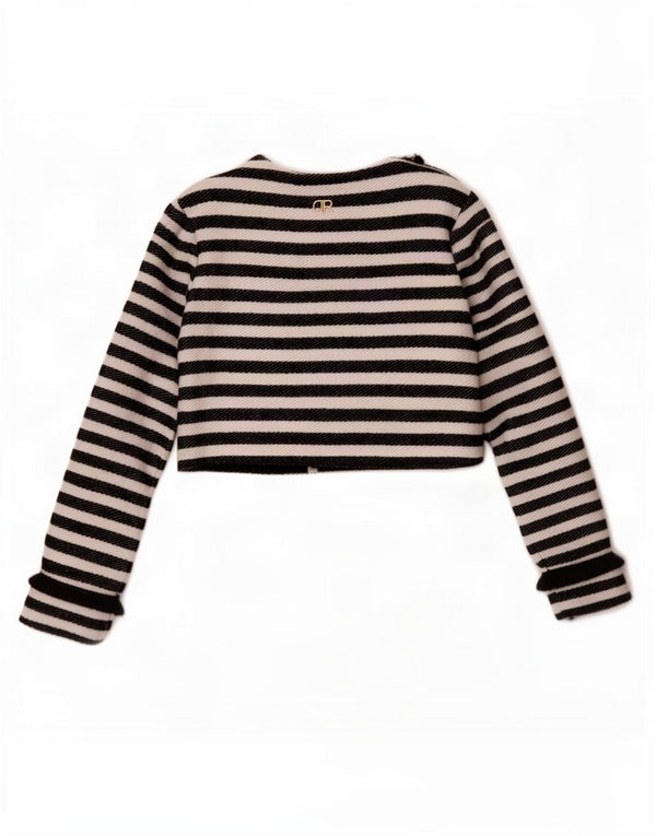 Jaqueta Bolero feminina Denny Rose IT 42 poliéster listrado branco médio