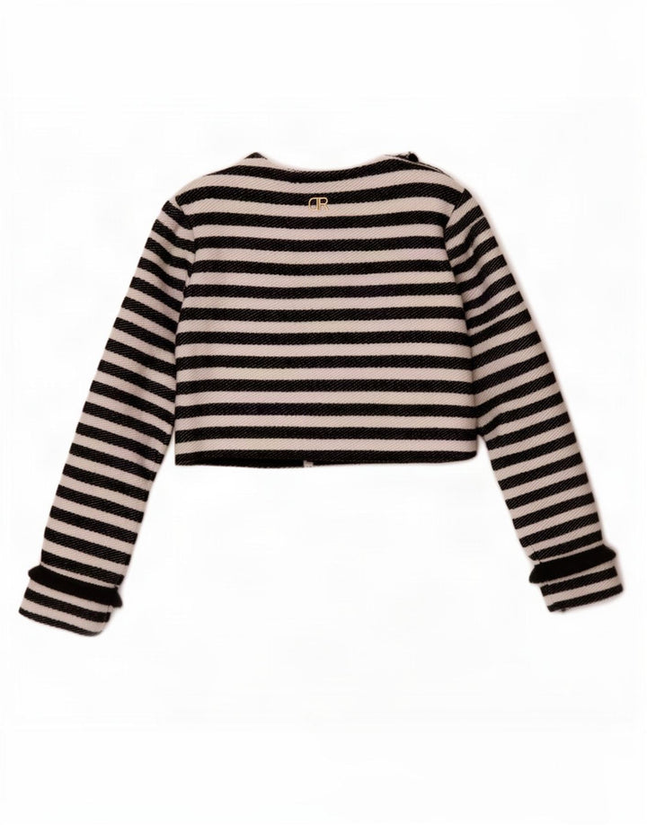 Jaqueta Bolero feminina Denny Rose IT 42 poliéster listrado branco médio