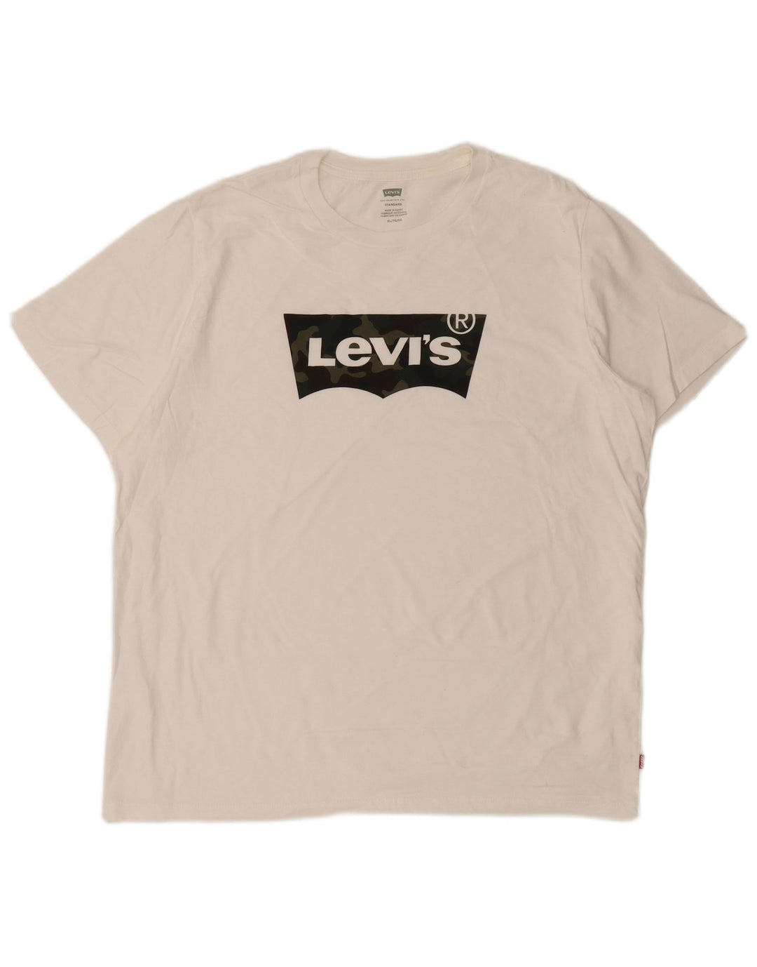 Camiseta masculina estampada padrão LEVI'S XL branca