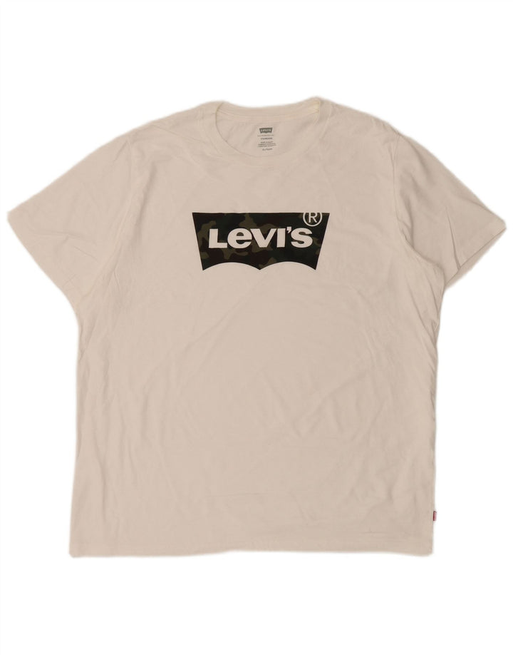 Camiseta masculina estampada padrão LEVI'S XL branca