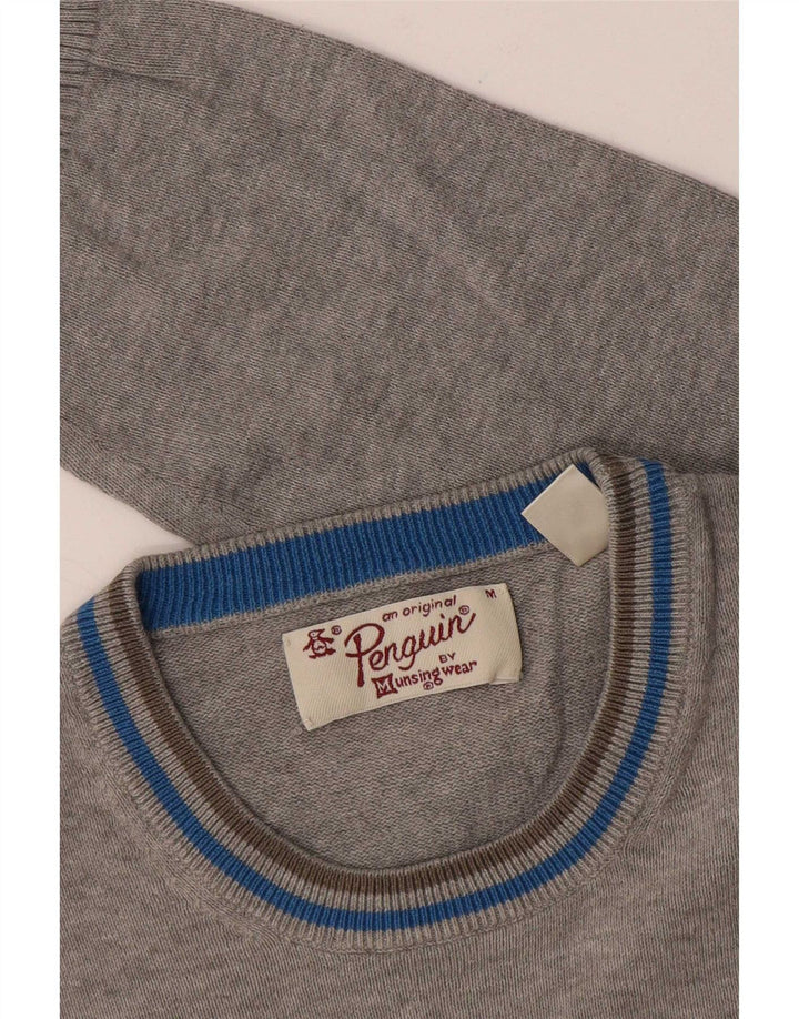 Suéter masculino Penguin com gola redonda cinza médio
