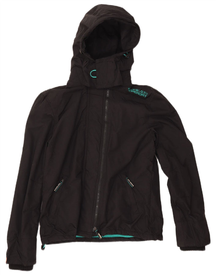 Jaqueta corta-vento feminina Superdry The Windcheater com capuz Reino Unido 16 grande preta