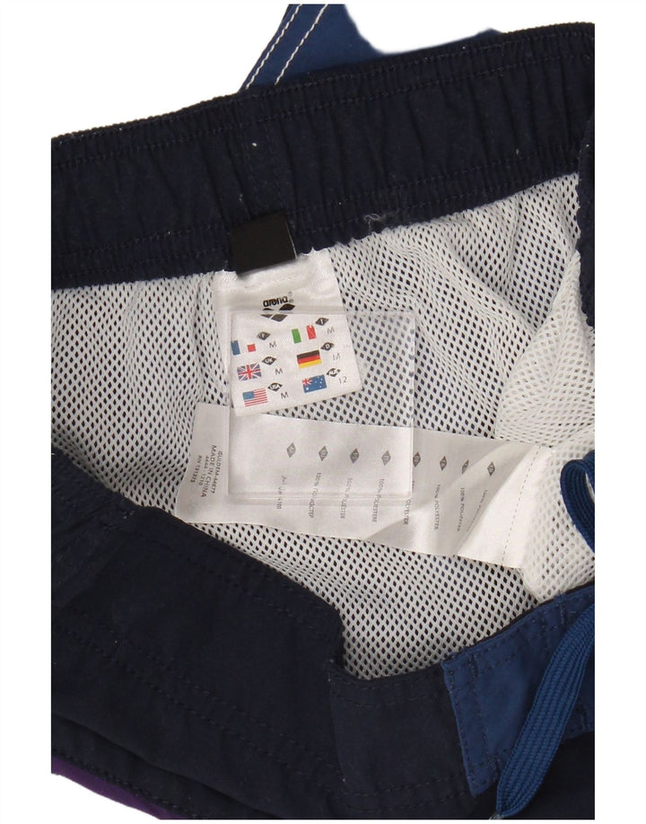 Arena Mens Graphic Natação Shorts Médio Azul Colourblock Poliéster