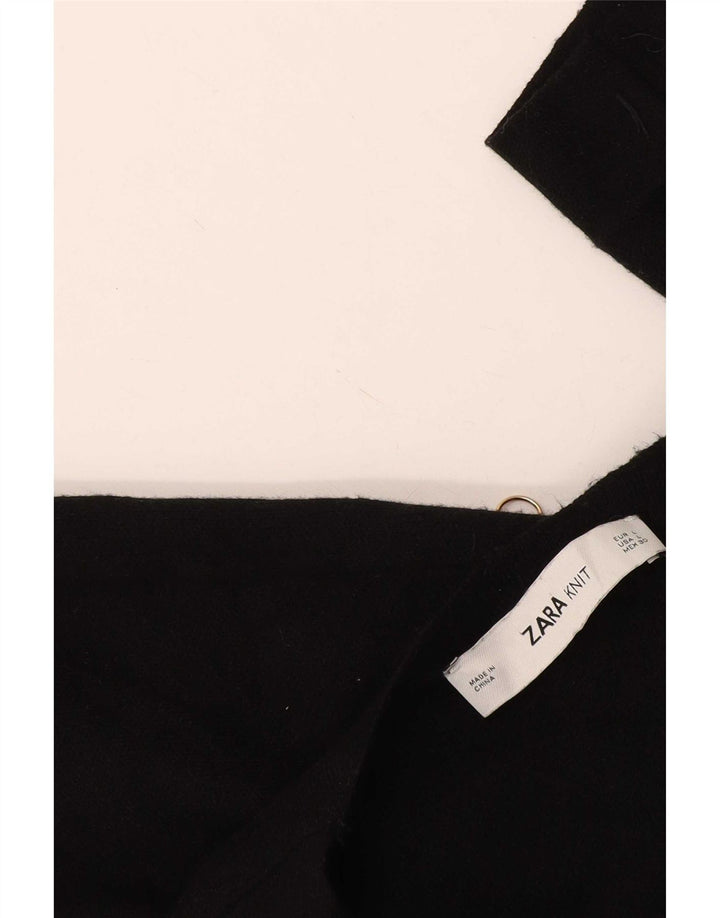 Suéter cardigã aberto Zara Longline feminino Reino Unido 16 grande preto