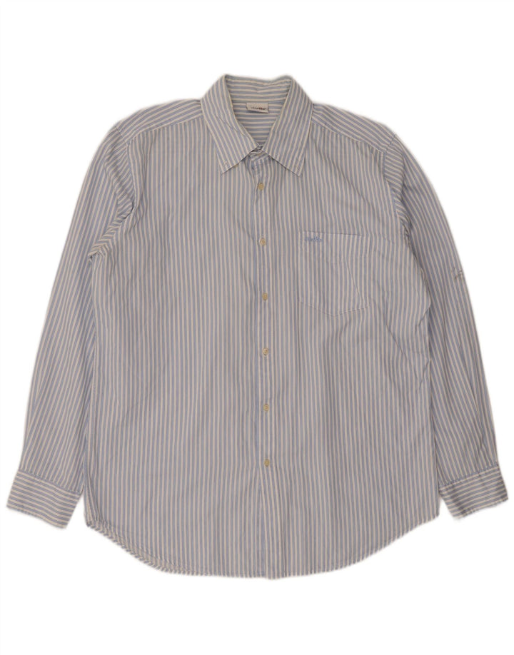 Camisa masculina Ellesse XL algodão listrado azul