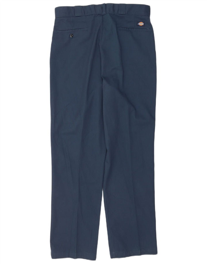 Calças Chino retas masculinas Dickies W38 L34 poliéster azul marinho