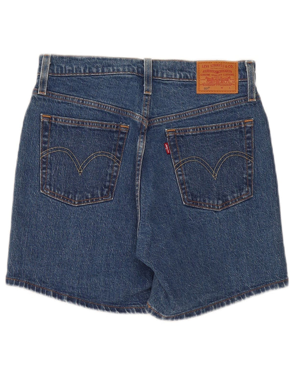 Shorts jeans feminino Levi's 501 cintura alta W27 pequeno algodão azul