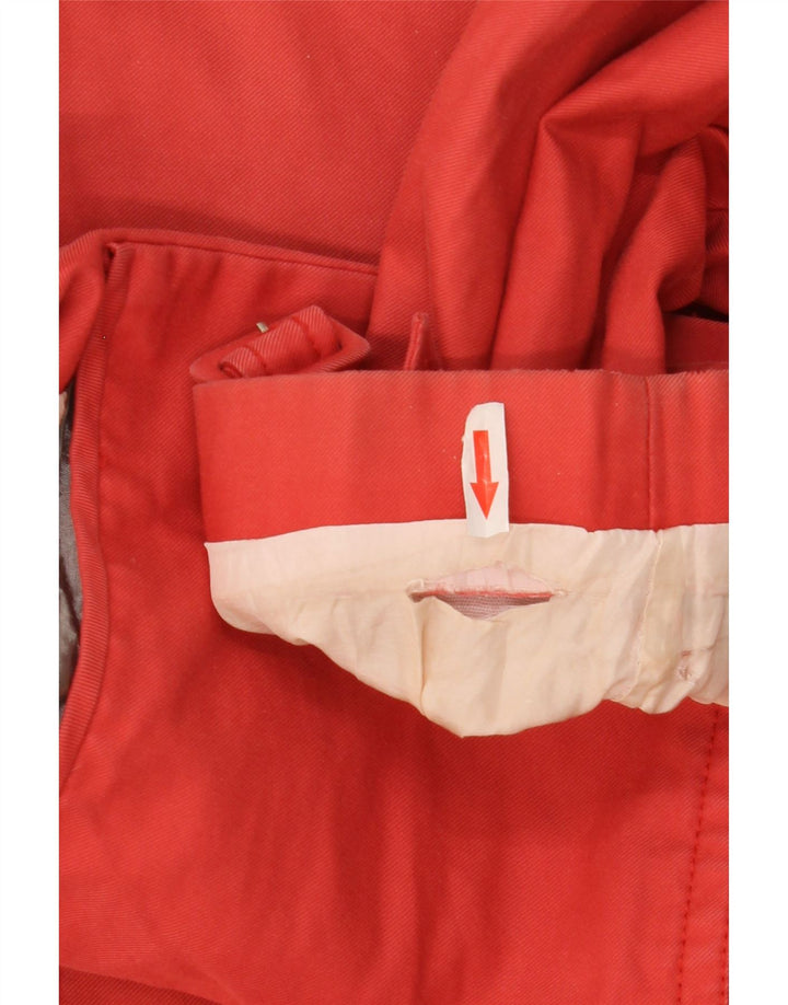 Trench coat feminino curto Coach UK 18 XL algodão vermelho