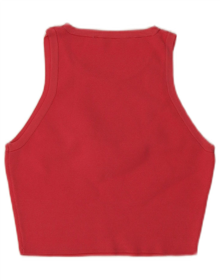 Zara Womens Crop Vest Top UK 8 Pequeno Rosa