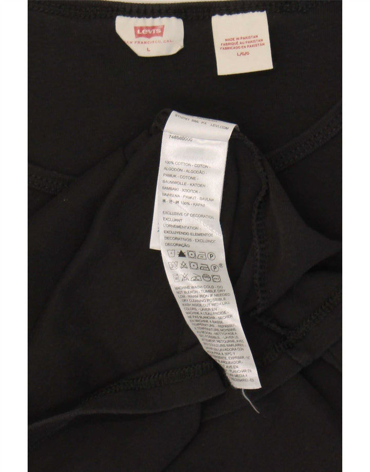 Camiseta feminina Levi's UK 14 grande algodão preto