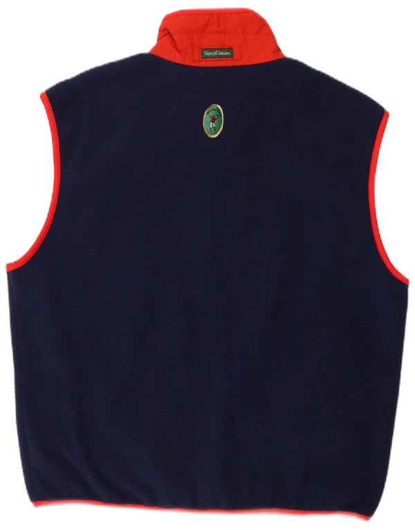 Henry Cottons Mens Fleece Gilet UK 40 Grande Poliéster Colourblock Azul Marinho