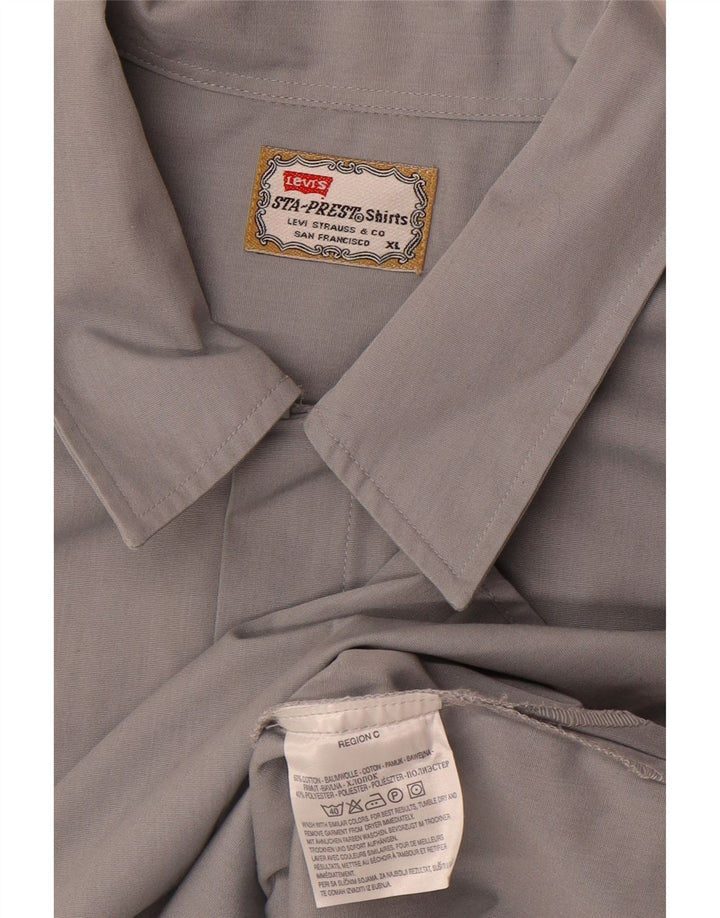 Camisa masculina de manga curta LEVI'S XL cinza algodão