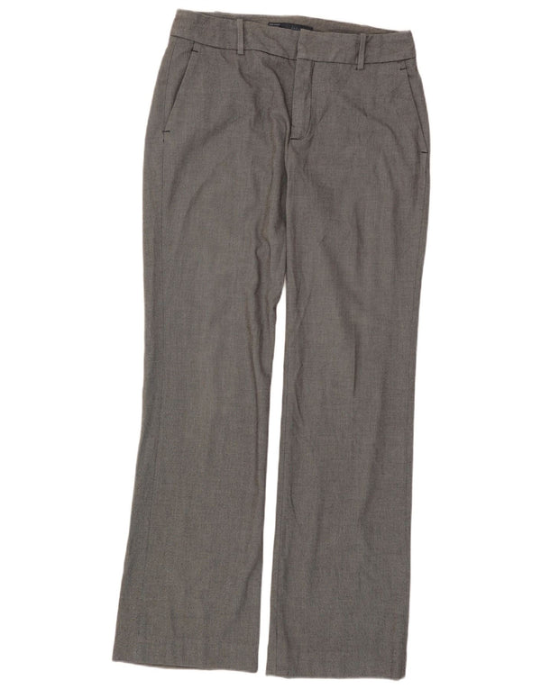 Calça feminina Zara Bootcut Chino EU 40 Médio W30 L32 Cinza Manchado