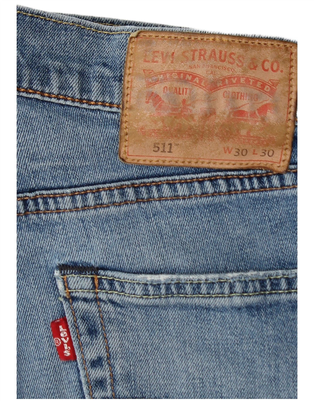 LEVI'S Masculino 511 Slim Jeans W30 L30 Azul Algodão