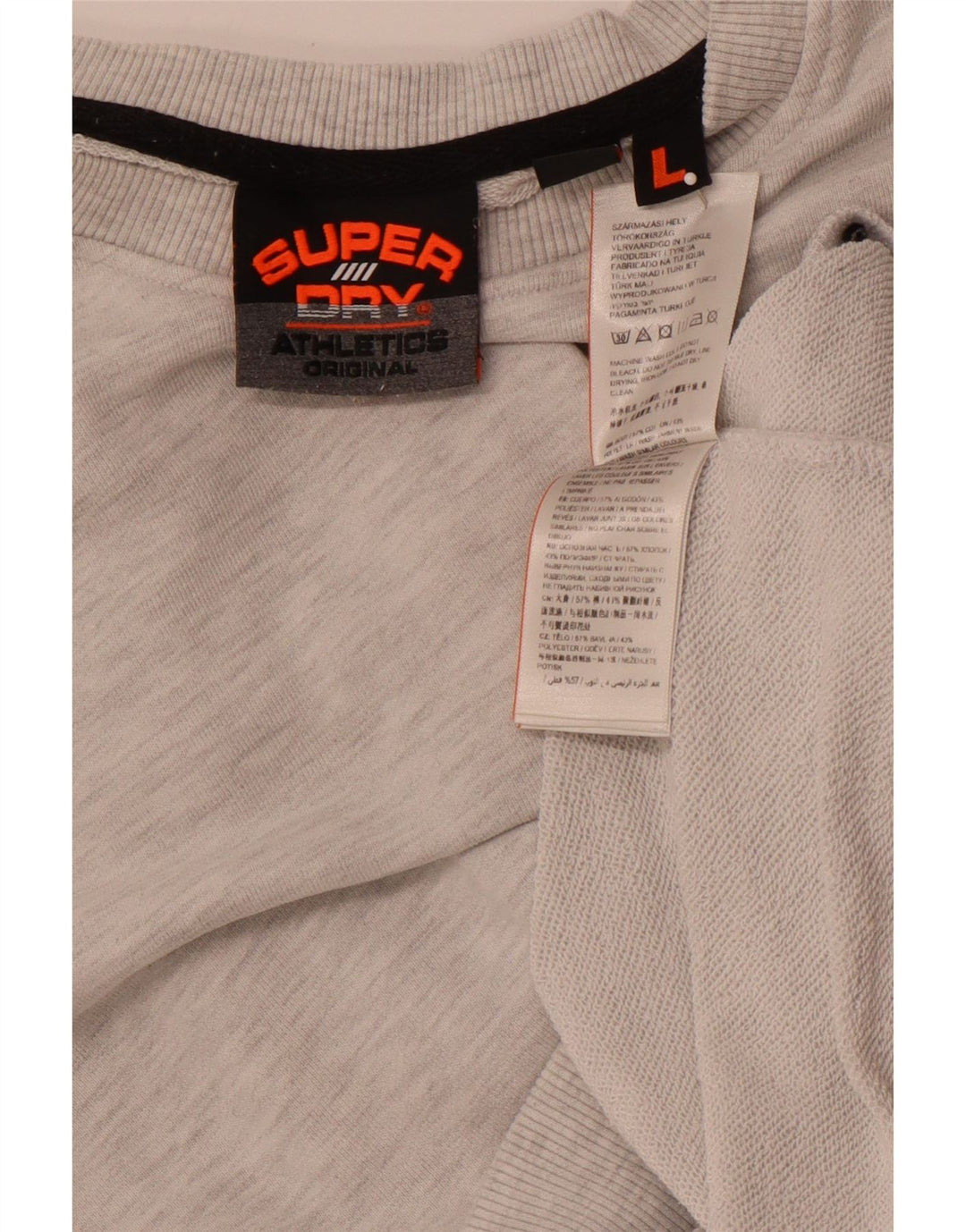 Suéter gráfico masculino SUPERDRY grande algodão cinza
